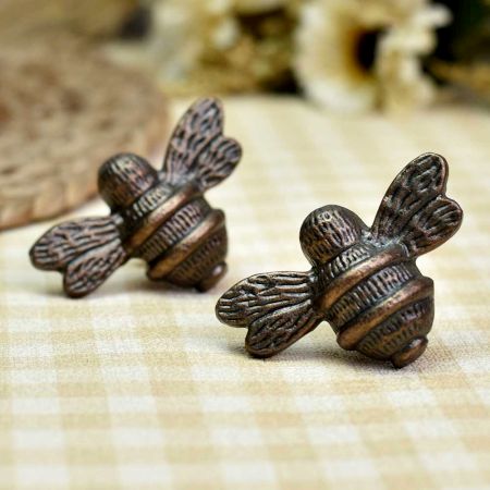 Antique Iron Bee Cabinet Knobs